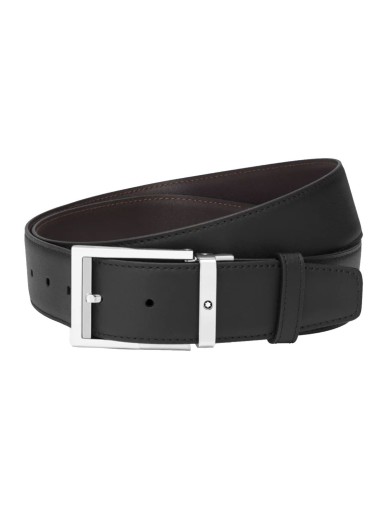 Montblanc » Cintura Reversibile in Pelle Nera/Marrone 40 mm