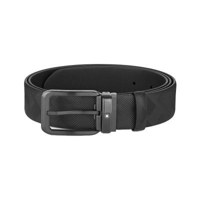 Montblanc - Cintura reversibile in pelle nera 35 mm