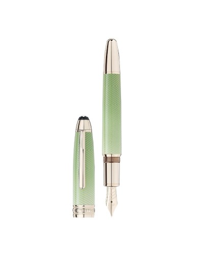 Montblanc Meisterstück Calligraphy Solitaire Celadon Dégradé fountain pen with curved nib - Online Selling - Lazzaroni Penne